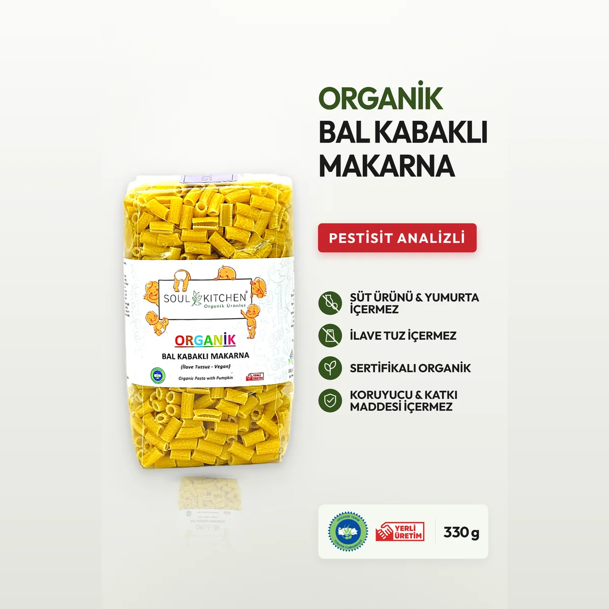 Soul Kitchen Organik Bal Kabaklı Makarna 330 GR