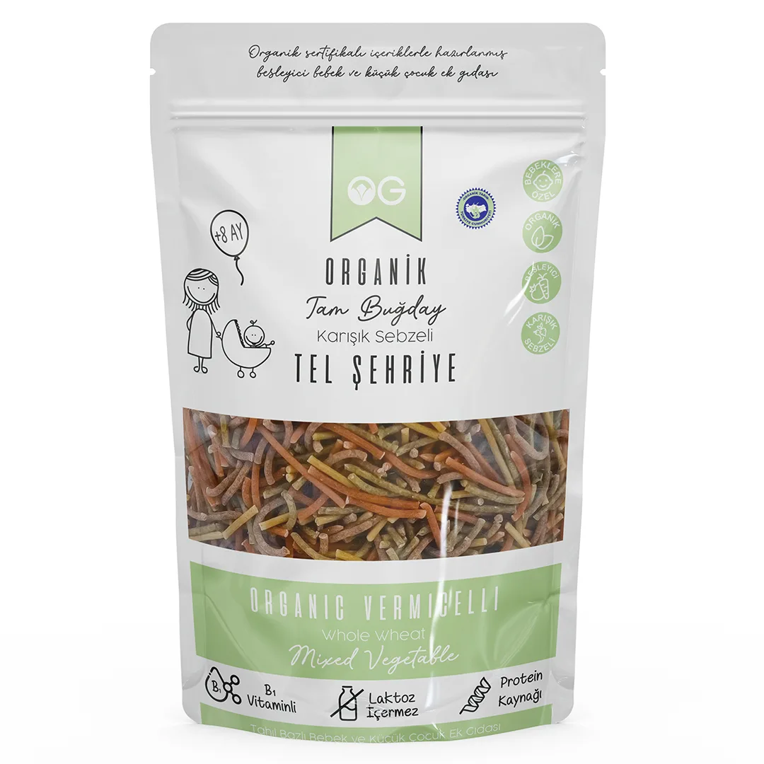 OG Organik Karışık Sebzeli Tam Buğday Tel Şehriye 180 Gr