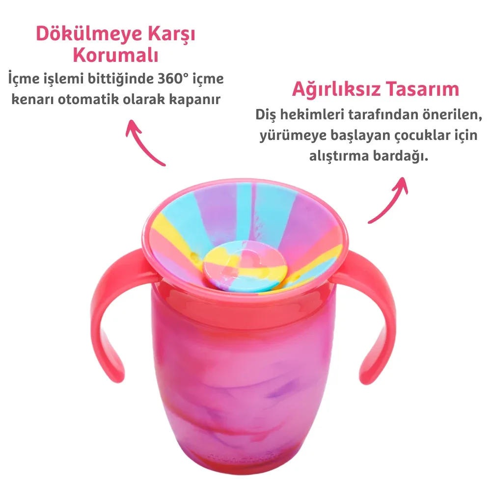 Munchkin Mucize 360° Tropikal Kulplu Alıştırma Bardağı 207 ml