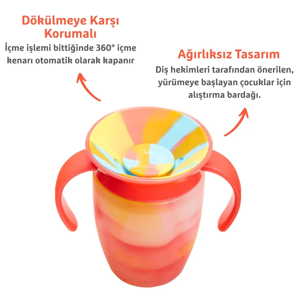 Munchkin Mucize 360° Tropikal Kulplu Alıştırma Bardağı 207 ml