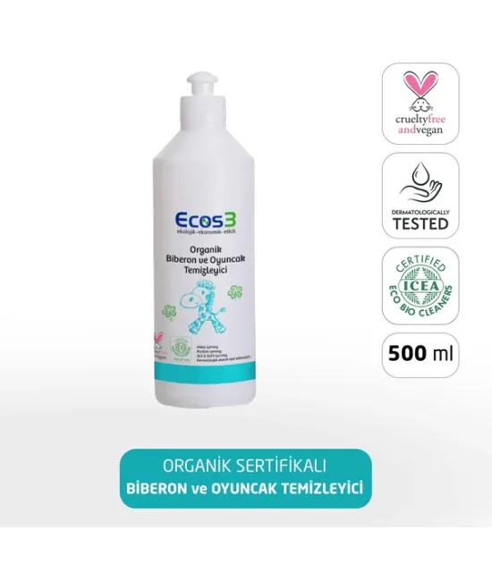 Ecos3 Organik Biberon ve Oyuncak Temizleyicisi 500 ml Vegan 0