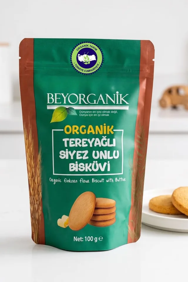 Beyorganik Tereyağlı-Siyez Unlu Bisküvi