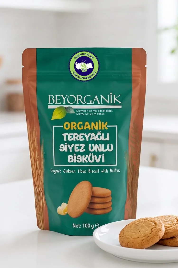 Beyorganik Tereyağlı-Siyez Unlu Bisküvi