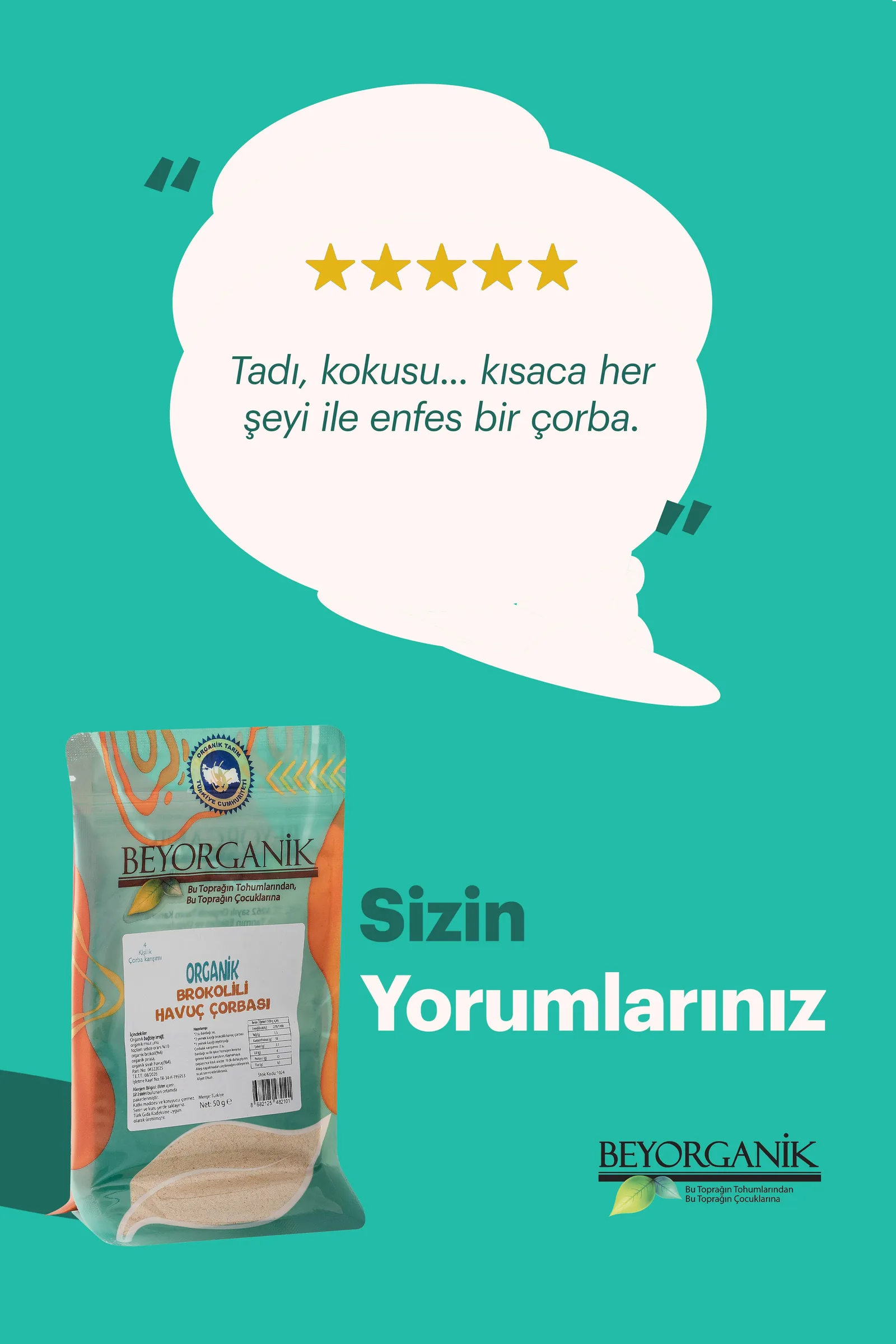Beyorganik Organik Brokolili Havuç Çorbası 50gr (10 Dakikada