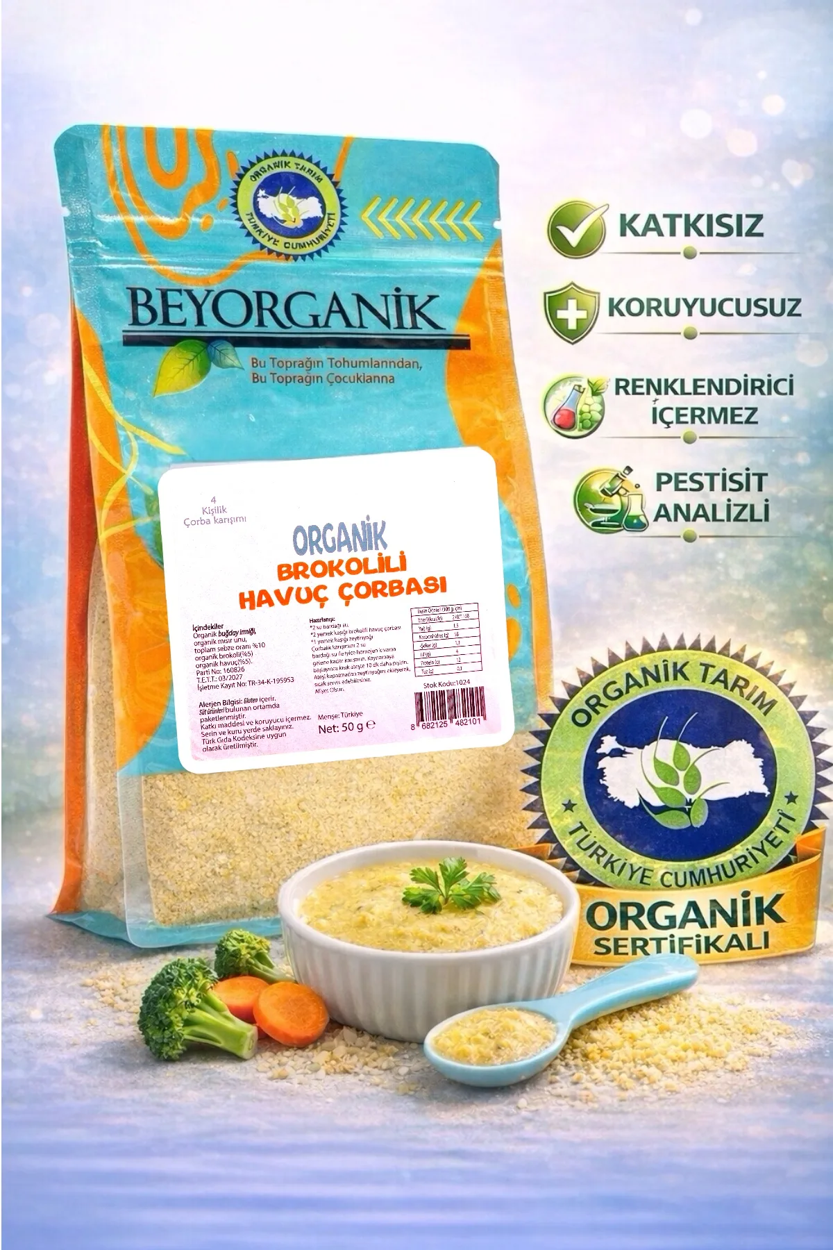 Beyorganik Organik Brokolili Havuç Çorbası 50gr (10 Dakikada