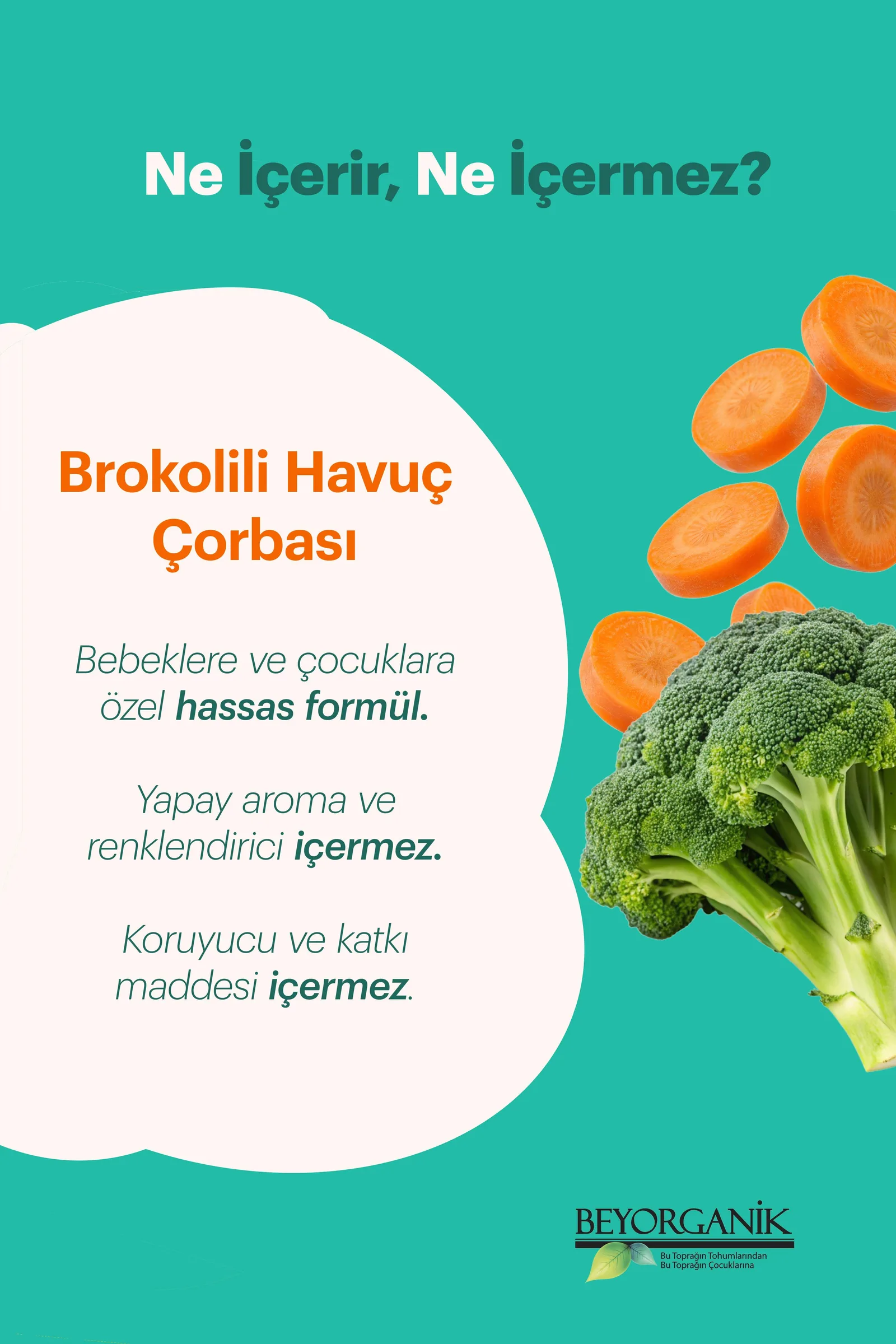Beyorganik Organik Brokolili Havuç Çorbası 50gr (10 Dakikada