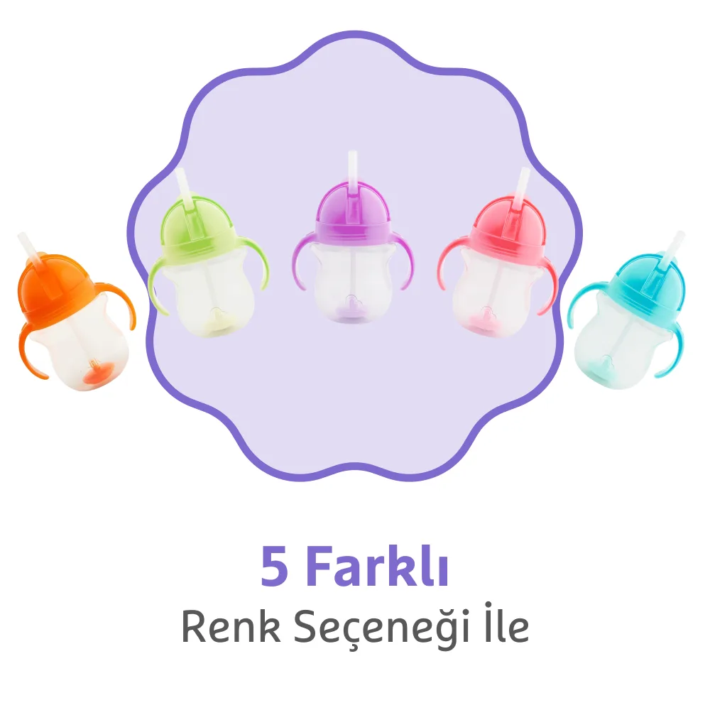 Munchkin tıklama kilitli uçlu alıştırma bardağı, mor, 207 ml