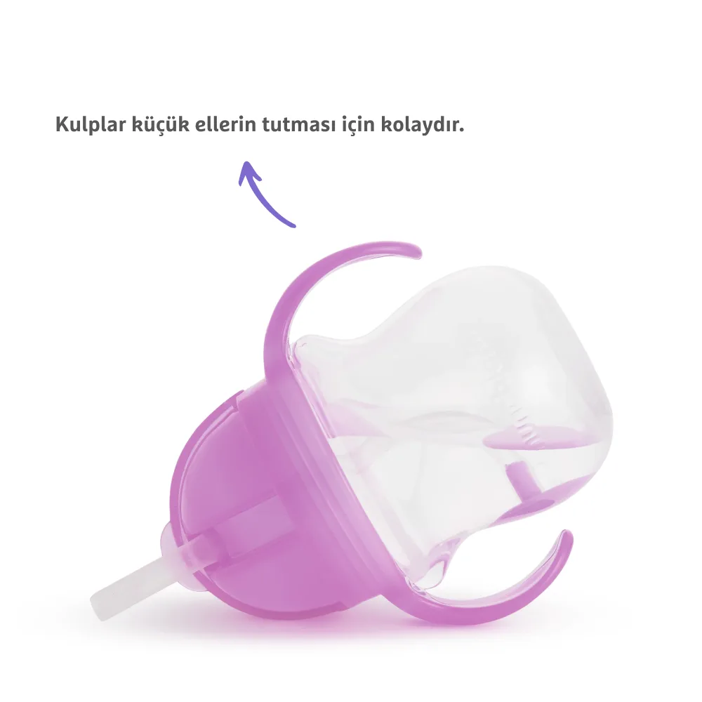 Munchkin tıklama kilitli uçlu alıştırma bardağı, mor, 207 ml