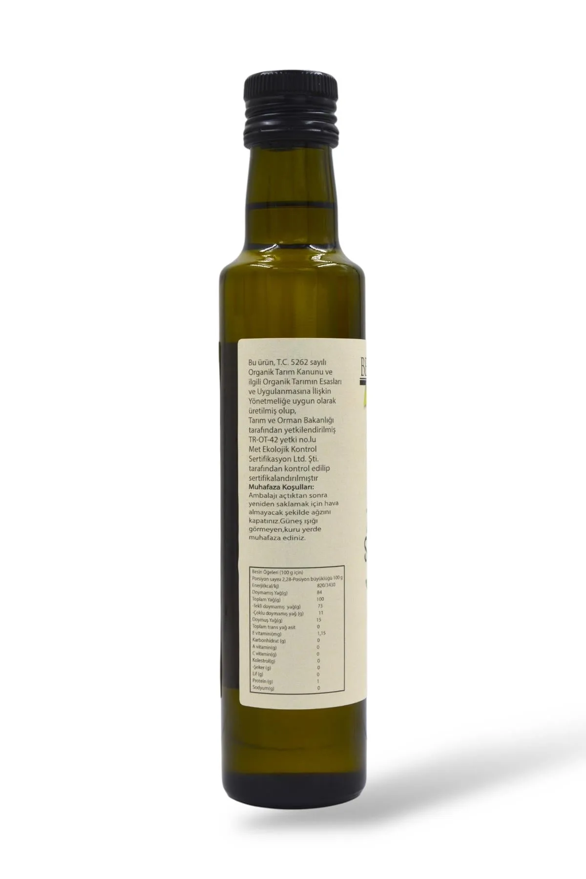 Beyorganik Organik Soğuk Sıkım Sızma Zeytinyağı 250 ml
