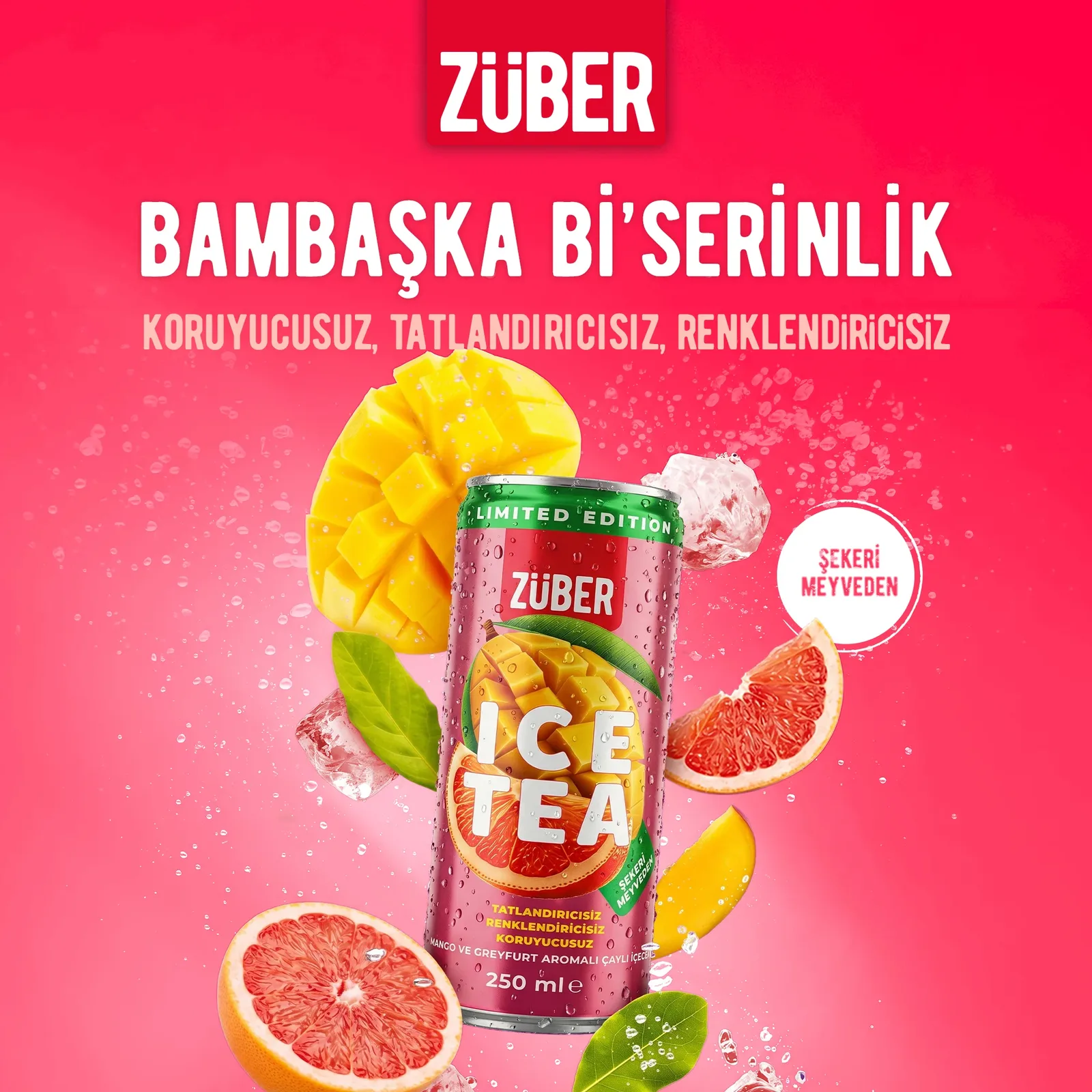 Züber Ice Tea Mango ve Greyfurt 250 ml