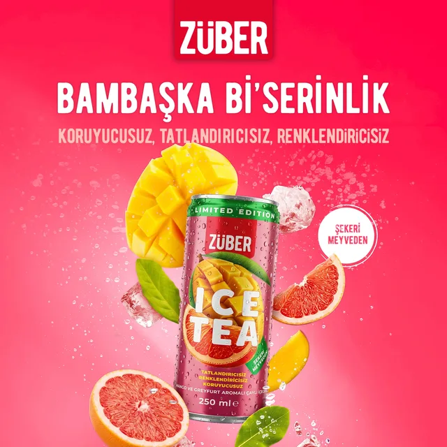 Züber Ice Tea Mango ve Greyfurt 250 ml