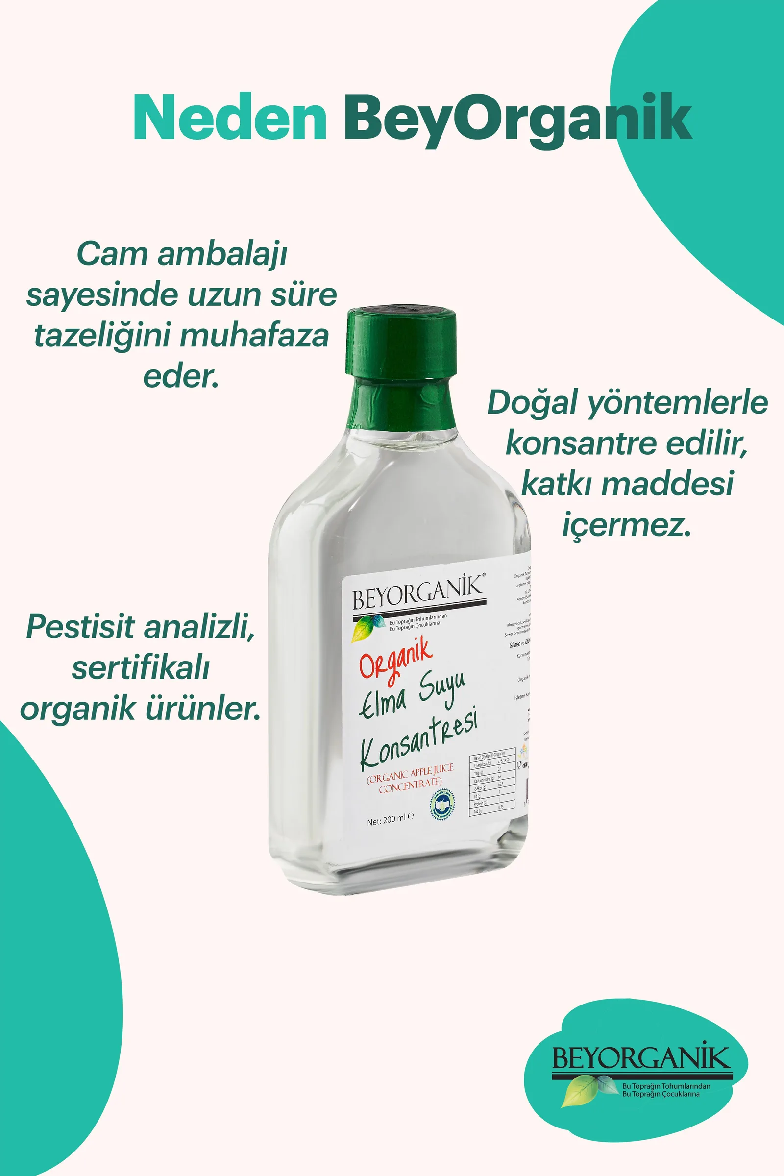 Beyorganik Organik Elma Suyu Konsantresi 200Ml