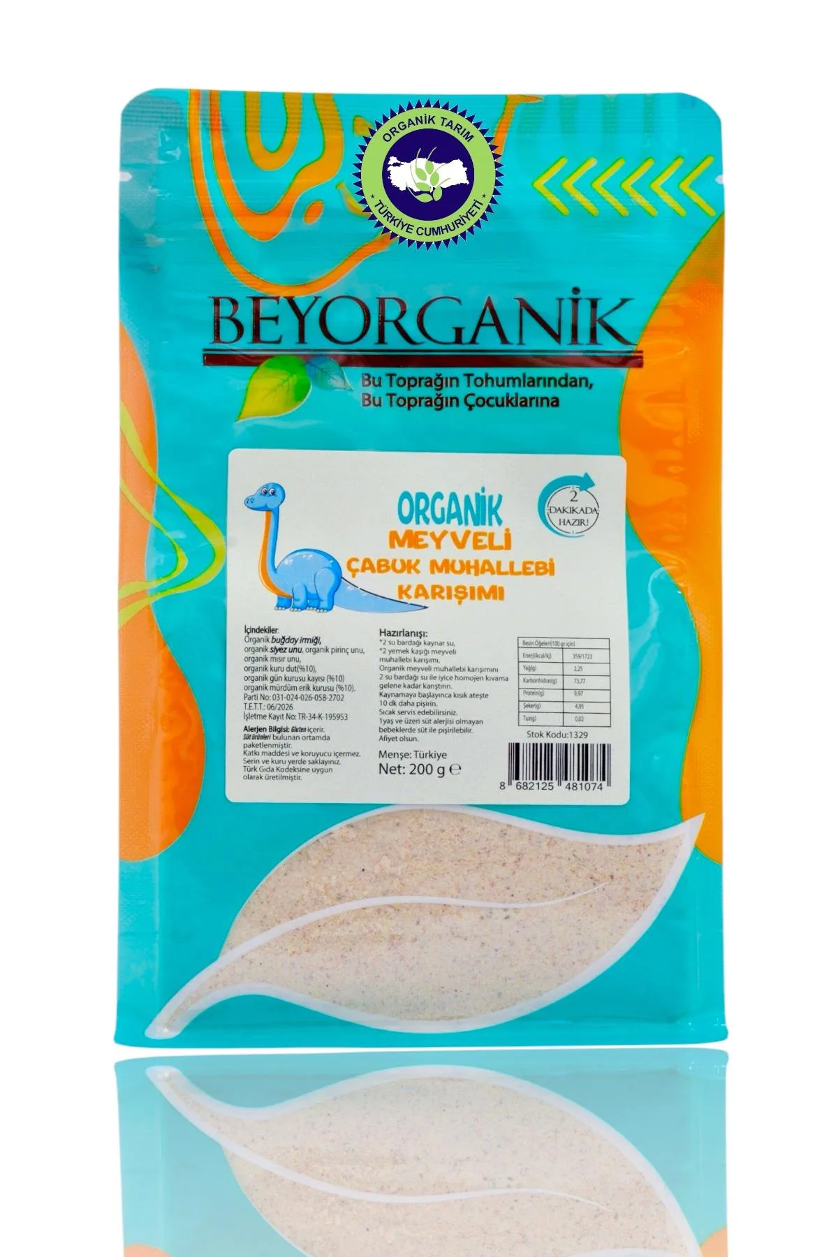 Beyorganik organik meyveli muhallebi karışımı 200 g