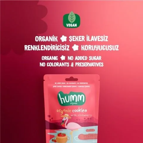 Humm Organik Çilekli Kurabiye