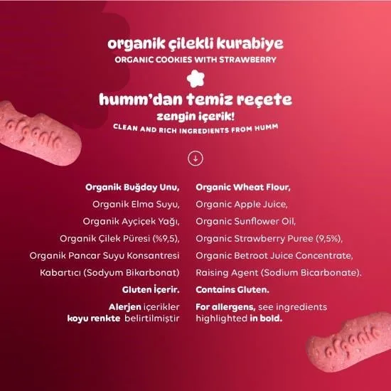 Humm Organik Çilekli Kurabiye