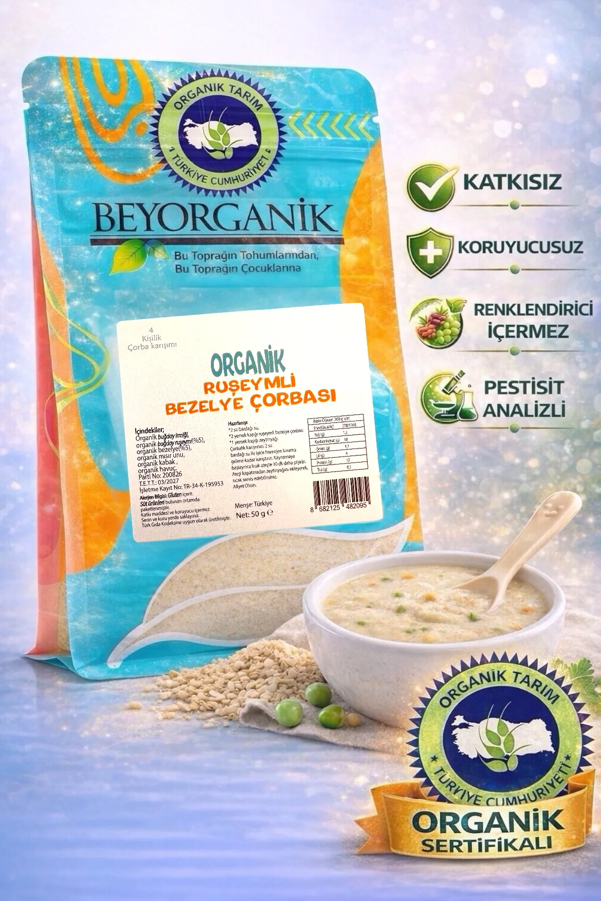 Beyorganik Organik Ruşeymli Bezelye Çorbası 50gr (10 Dakikada