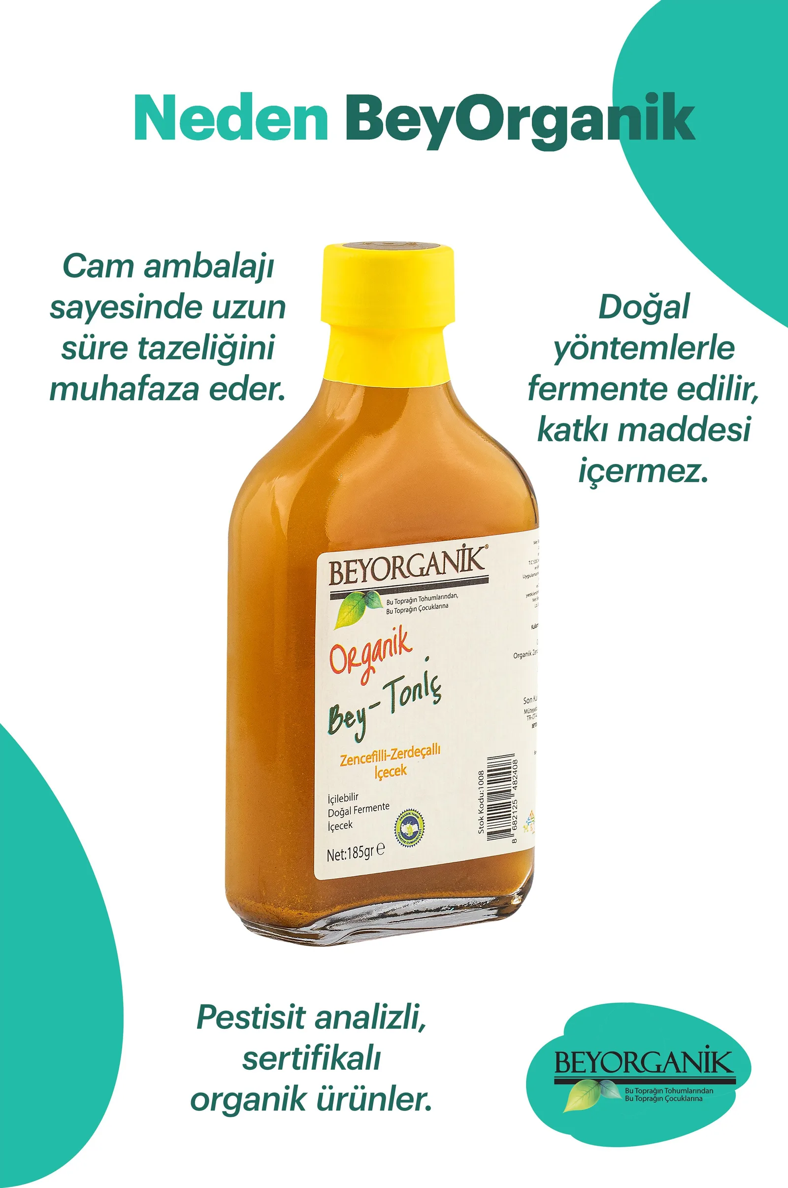 Beyorganik Organik Bey-Toniç Zencefilli Zerdeçallı İçecek 200 ml