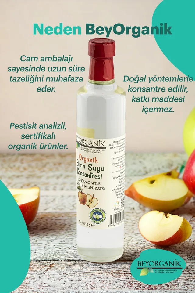 Beyorganik organik elma suyu konsantresi 685 ml