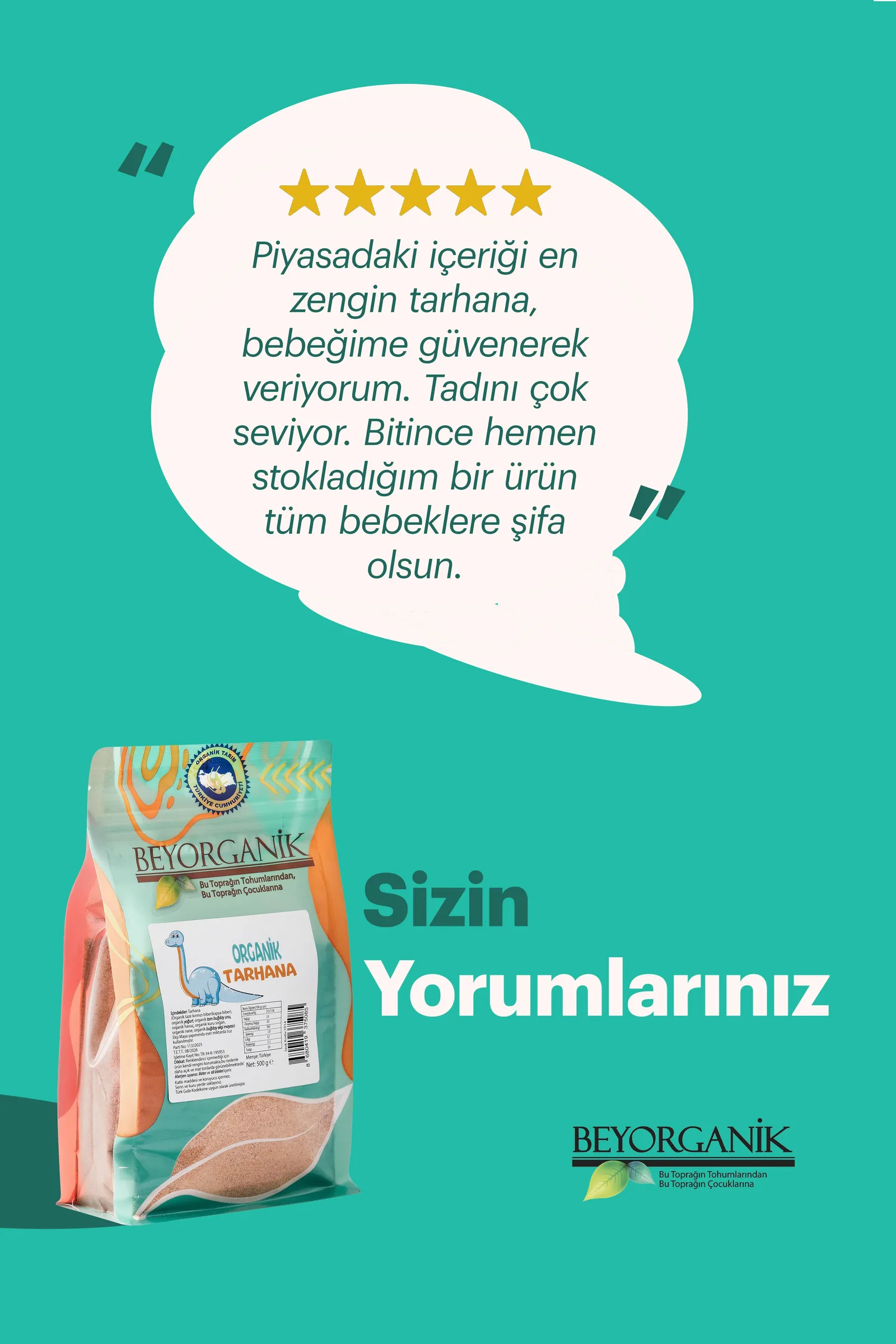 Beyorganik organik bebek tarhanası 500 g