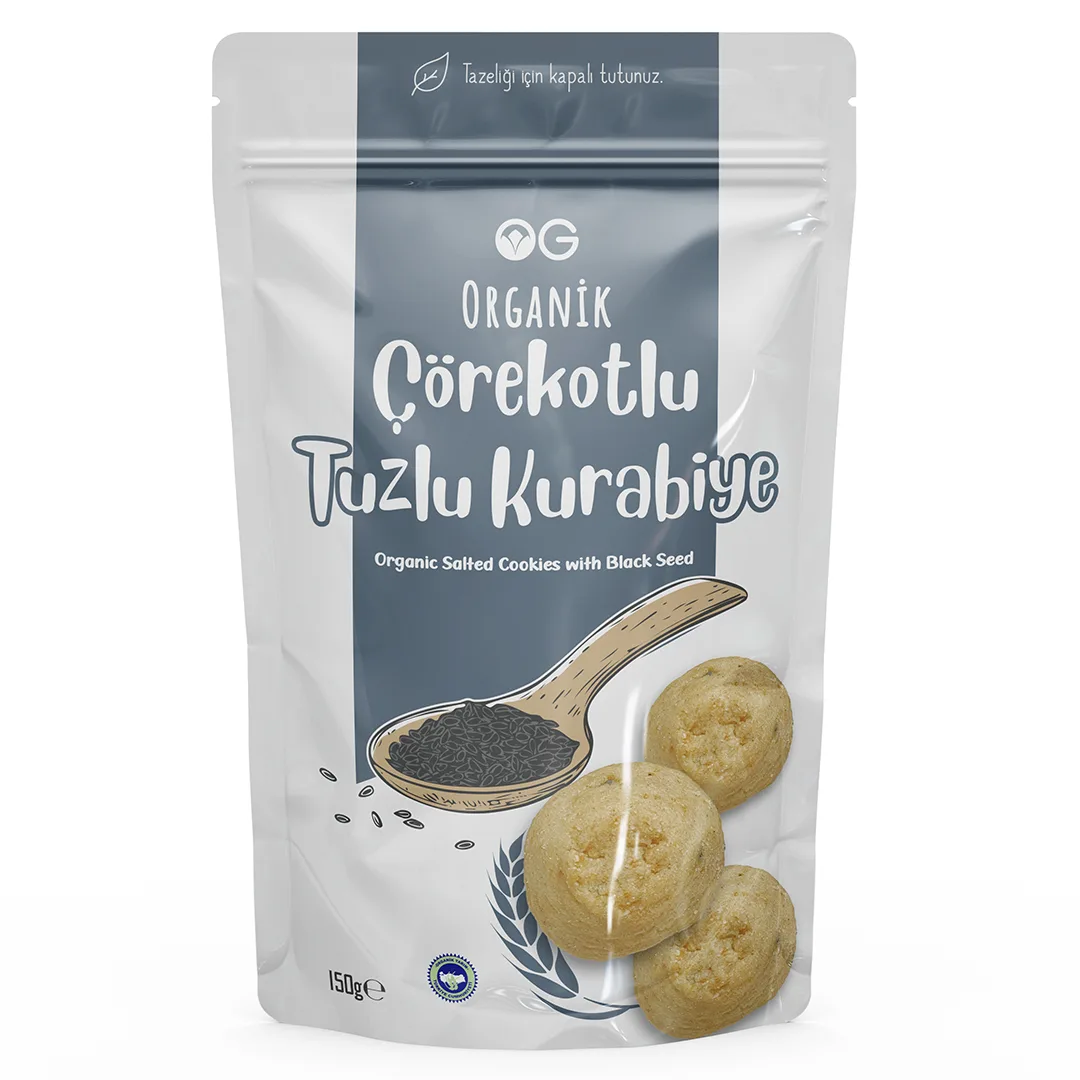 OG Natural Organik Çörekotlu Tuzlu Kurabiye 150 g