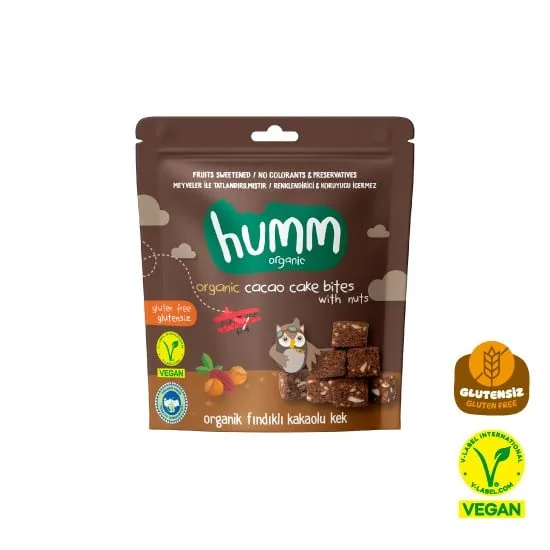Humm Organik Glutensiz Vegan Kakaolu ve Fındıklı Kek 30 g