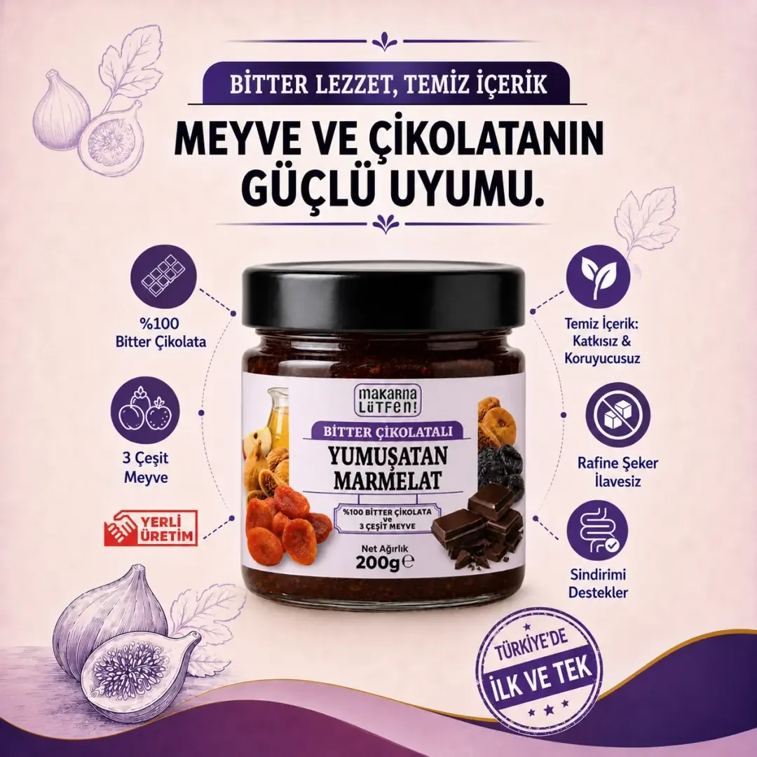 Makarna Lütfen Bitter Çikolatalı Yumuşatan Marmelat 200 g