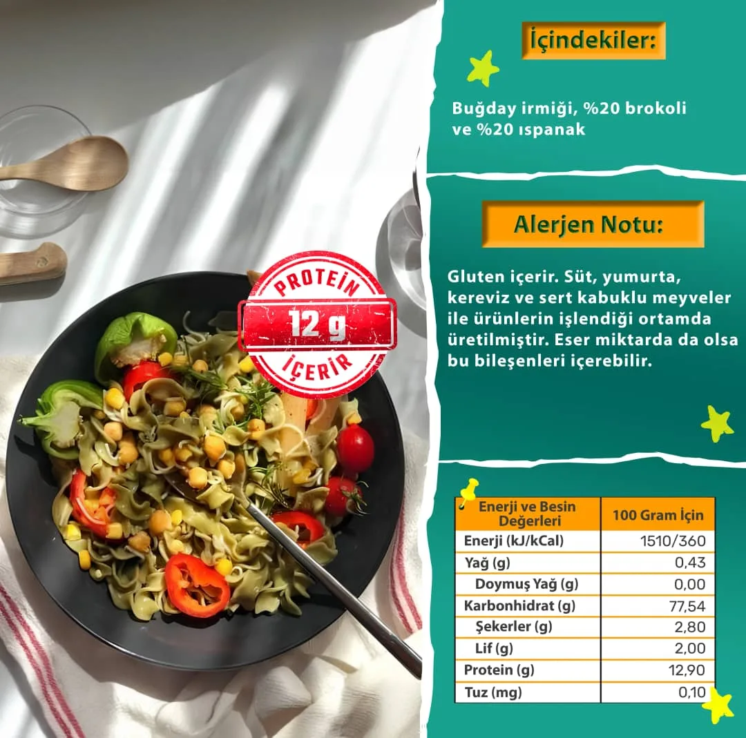 Makarna Lütfen Brokoli ve Ispanaklı Makarna 200 gram