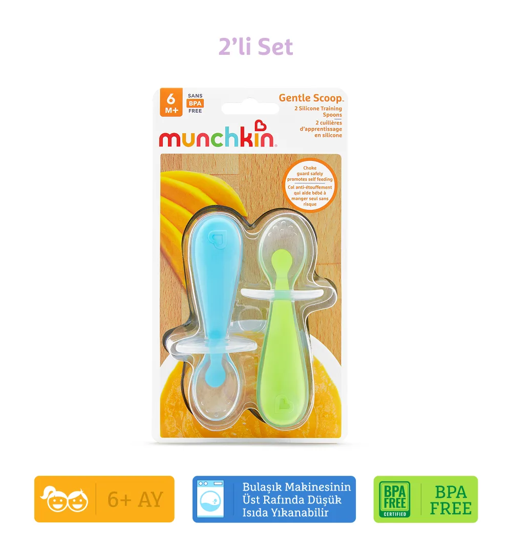 Munchkin yumuşak uçlu alıştırma kaşıkları, 2'li set