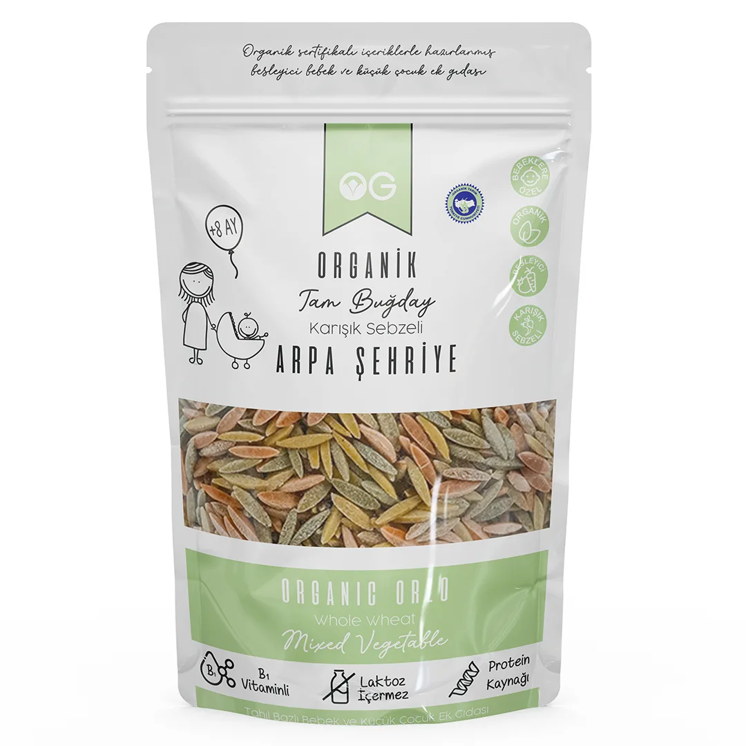 Organik Karışık Sebzeli Tam Buğday Arpa Şehriye 250 Gr 8