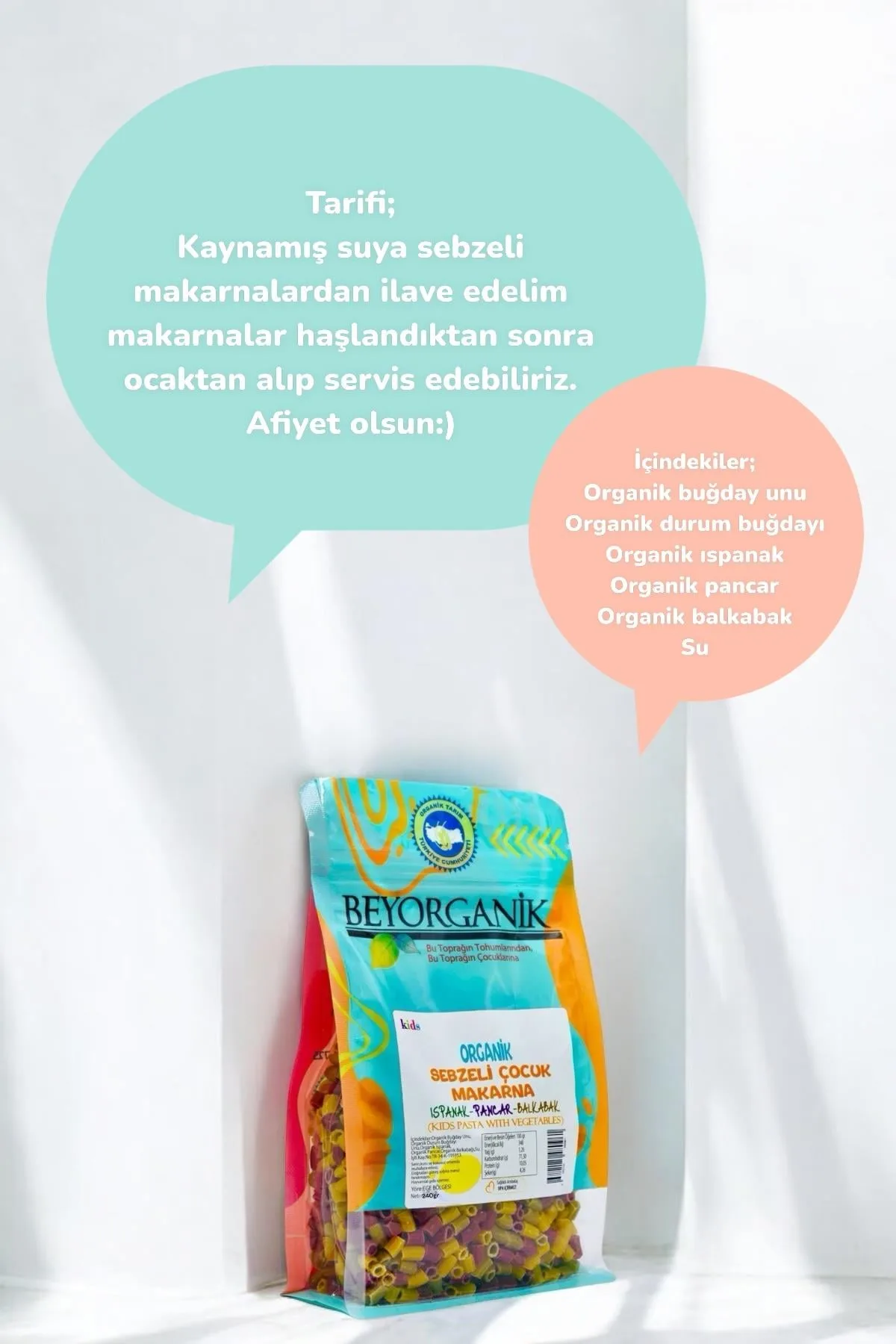 Beyorganik Sebzeli Makarna