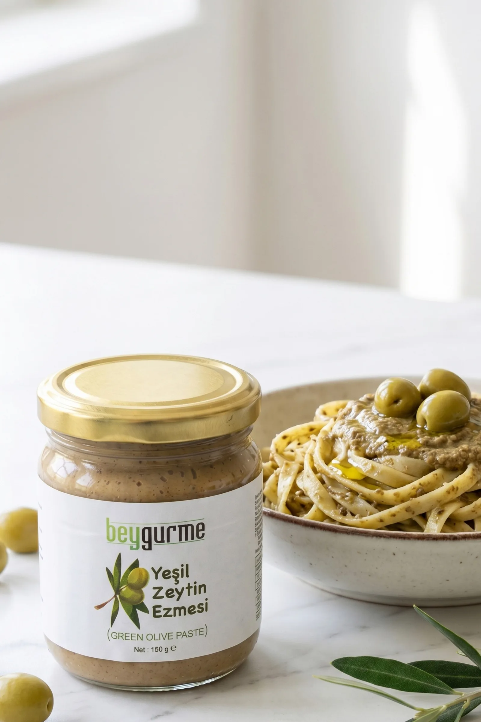 beyorganik yeşil zeytin ezmesi