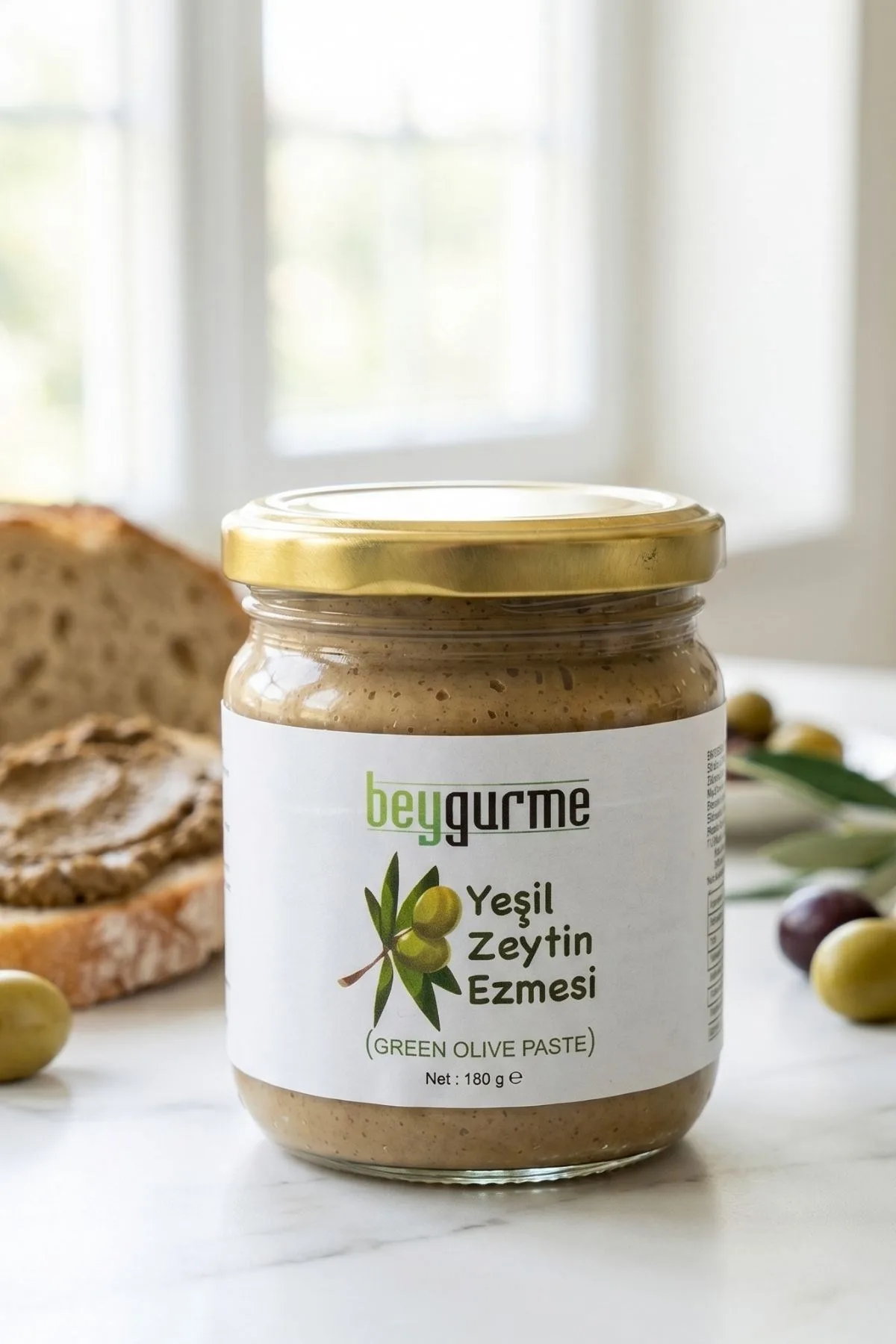 beyorganik yeşil zeytin ezmesi