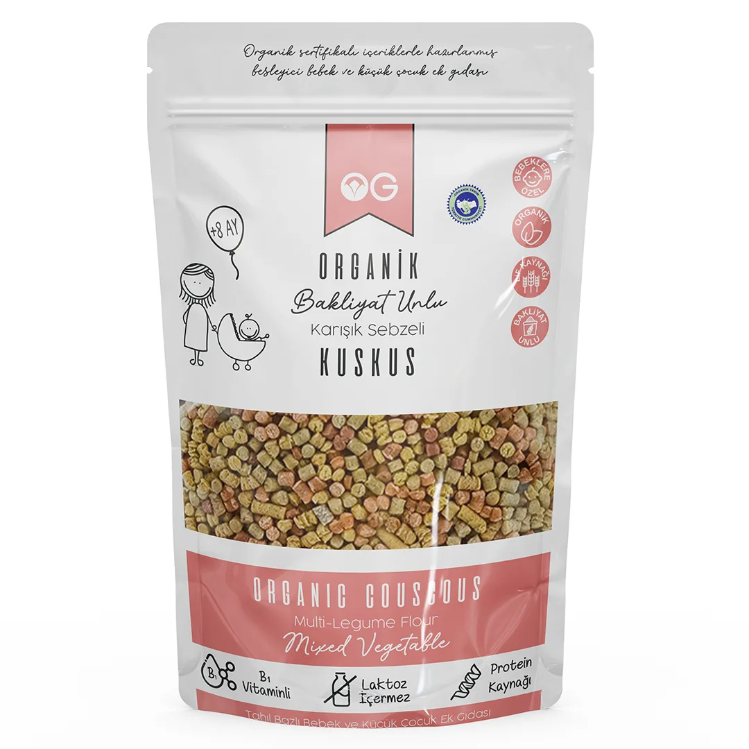 OG Organik Karışık Sebzeli Bakliyat Unlu Bebek Kuskus 250 G