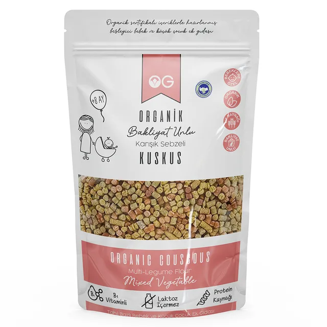 OG Organik Karışık Sebzeli Bakliyat Unlu Bebek Kuskus 250 G