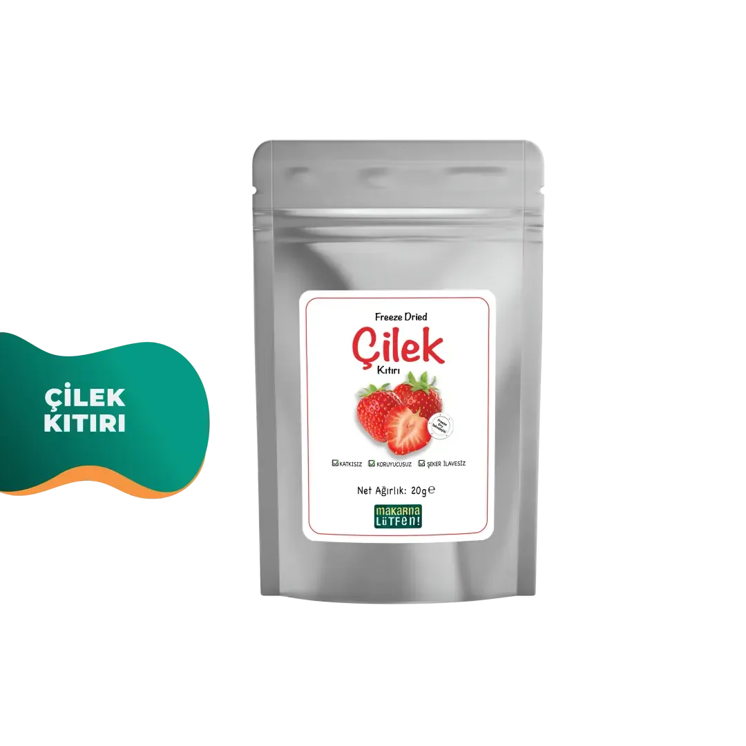 Makarna Lütfen Çilek Kuru Meyve Cipsi (Dondurularak Kurutulmuş)