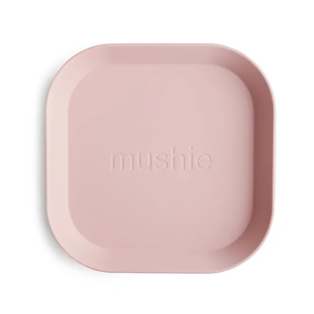 Mushie İkili Kare Yemek Tabağı - Blush