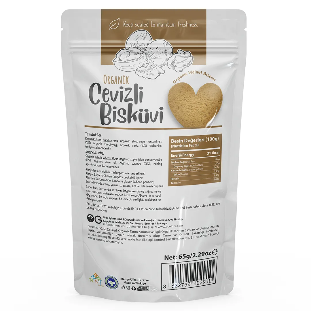 OG Organik Cevizli Bisküvi 65 GR