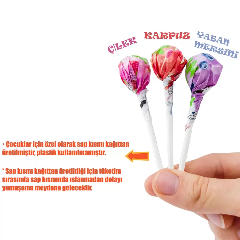 Mom Organik Lolipop (Çilek, Karpuz, Yaban Mersini ve C Vitamini) ...