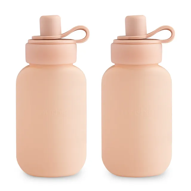Mushie Silikon Püre Şişesi 2'li Set - Blush