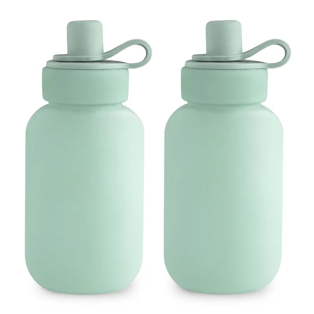 Mushie Silikon Püre Şişesi 2'li Set - Cambridge Blue