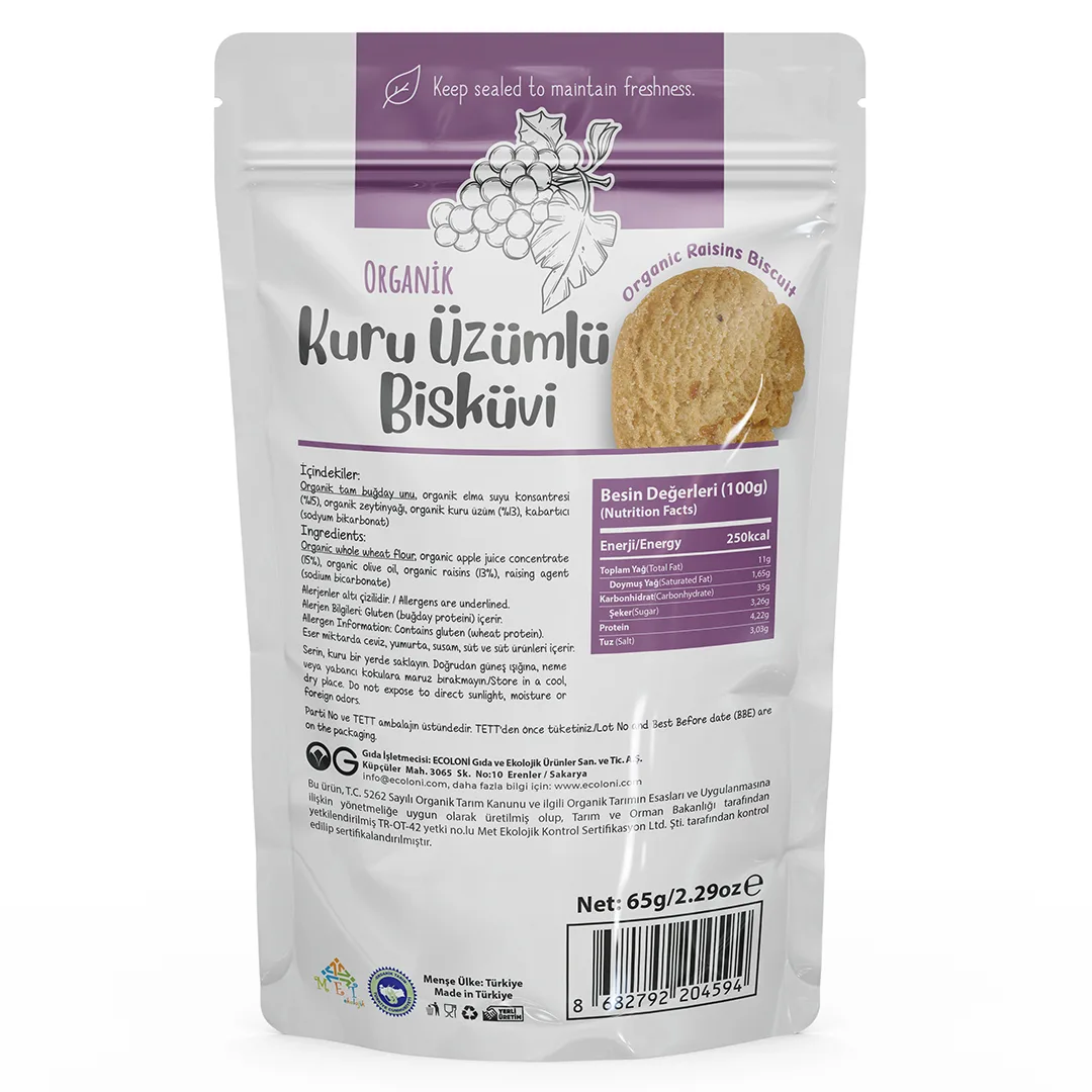 OG Organik Üzümlü Bisküvi 65 g