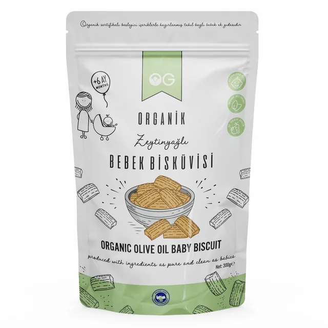 Organik Zeytinyağlı Bebek Bisküvisi 300 G (+6 Ay)