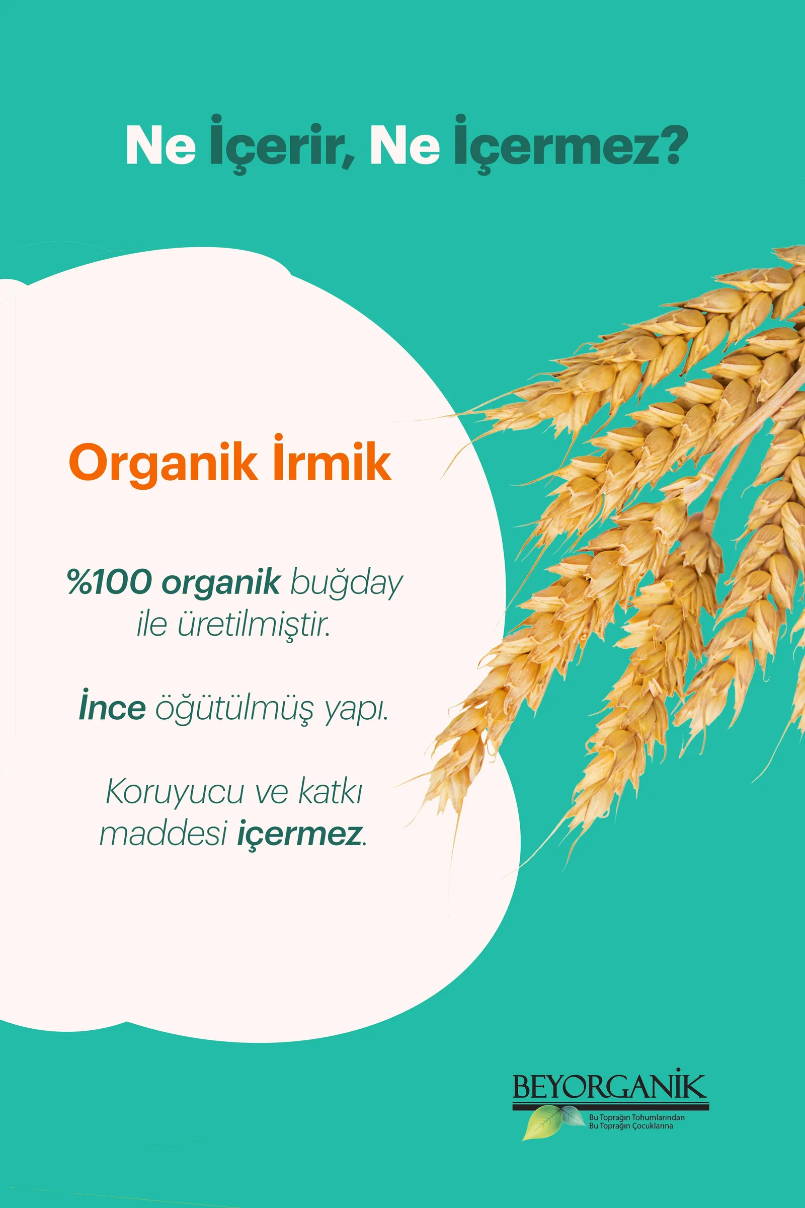 Beyorganik organik bebek irmiği 350 g cam kavanoz