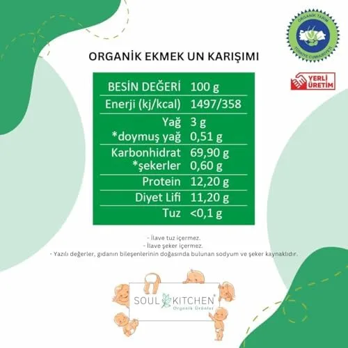 Soul Kitchen organik ekmek unu karışımı 250 g cam kavanoz