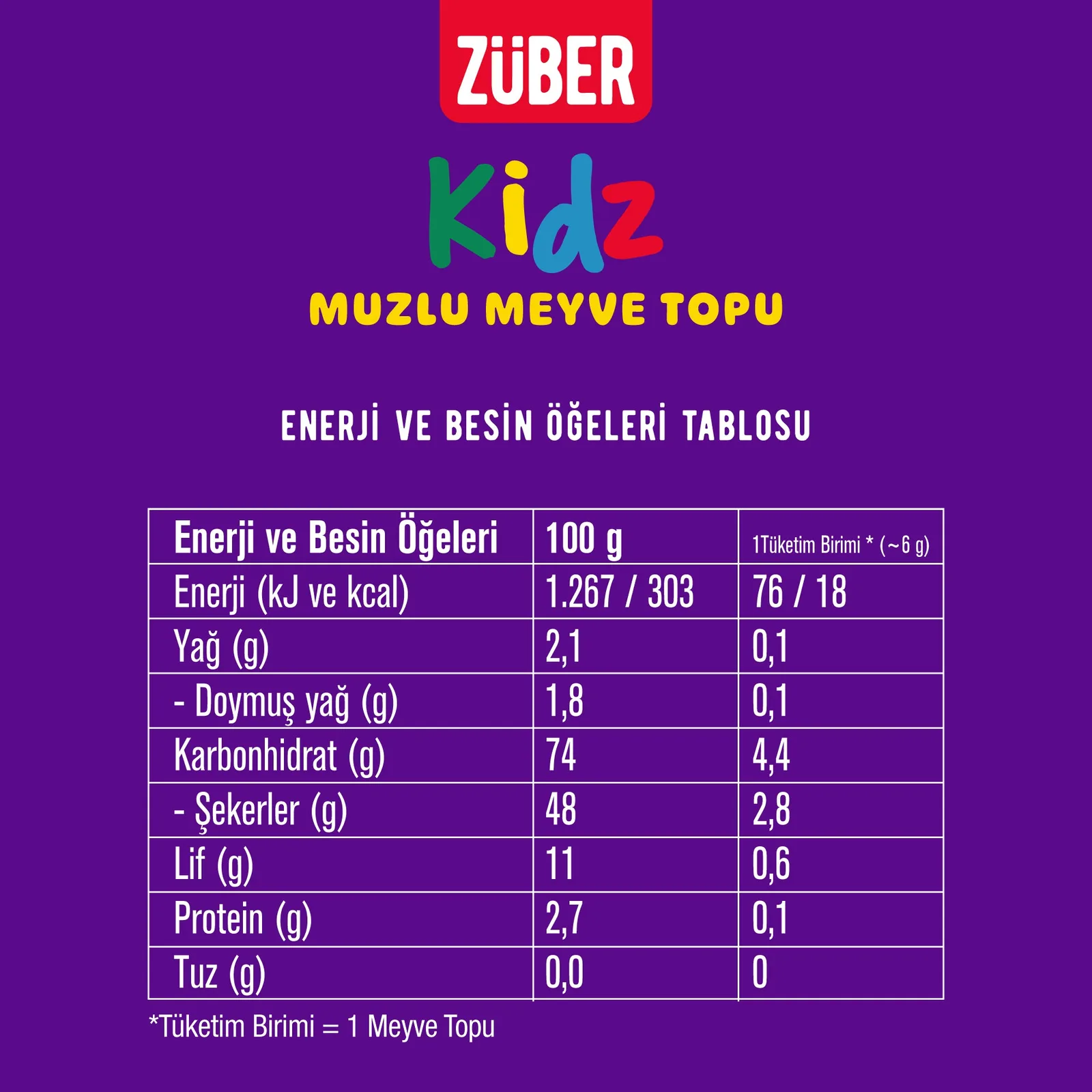 Züber Kidz Meyve Topu Muzlu