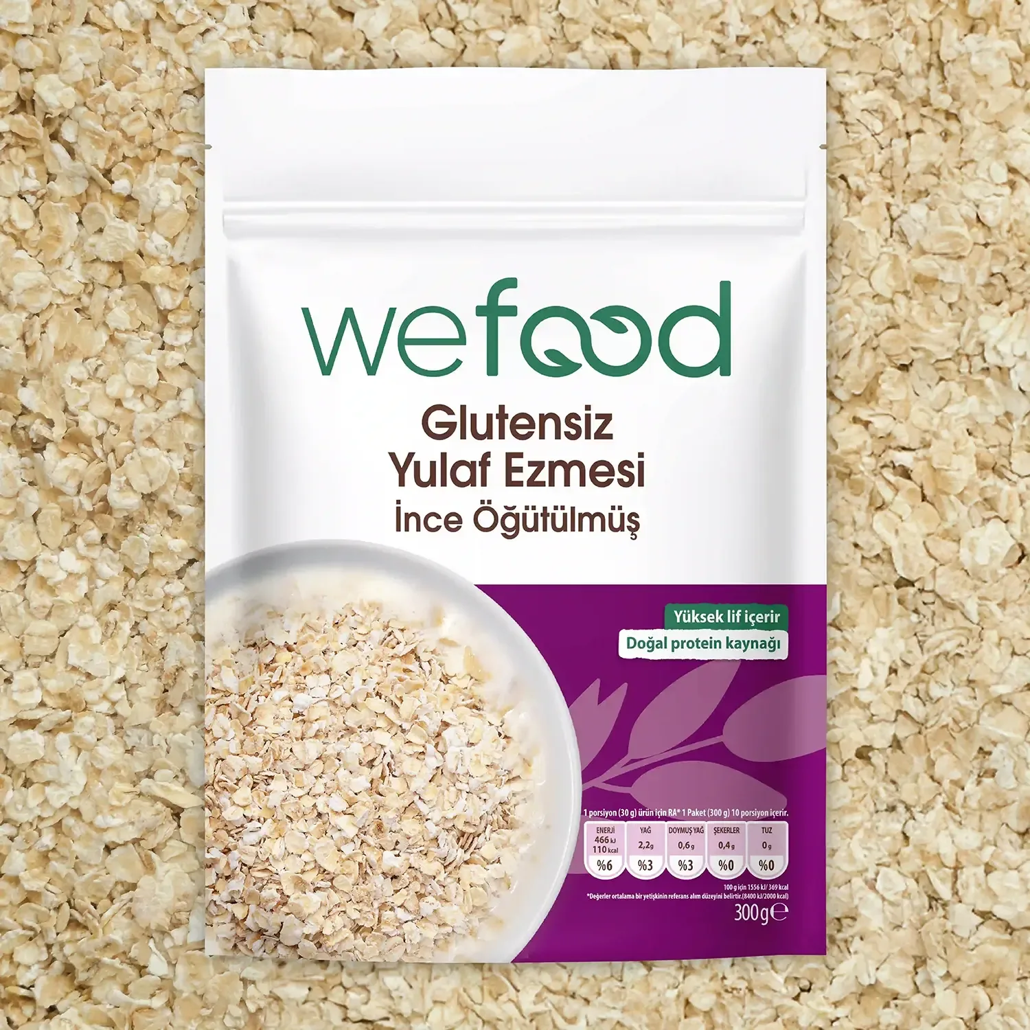 Wefood İnce Öğütülmüş Glutensiz Yulaf Ezmesi 300 g