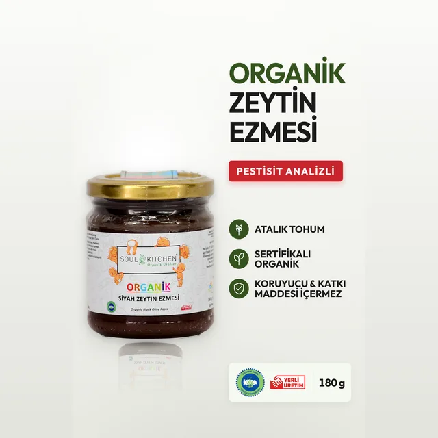 Soul Kitchen Organik Siyah Zeytin Ezmesi 180 GR