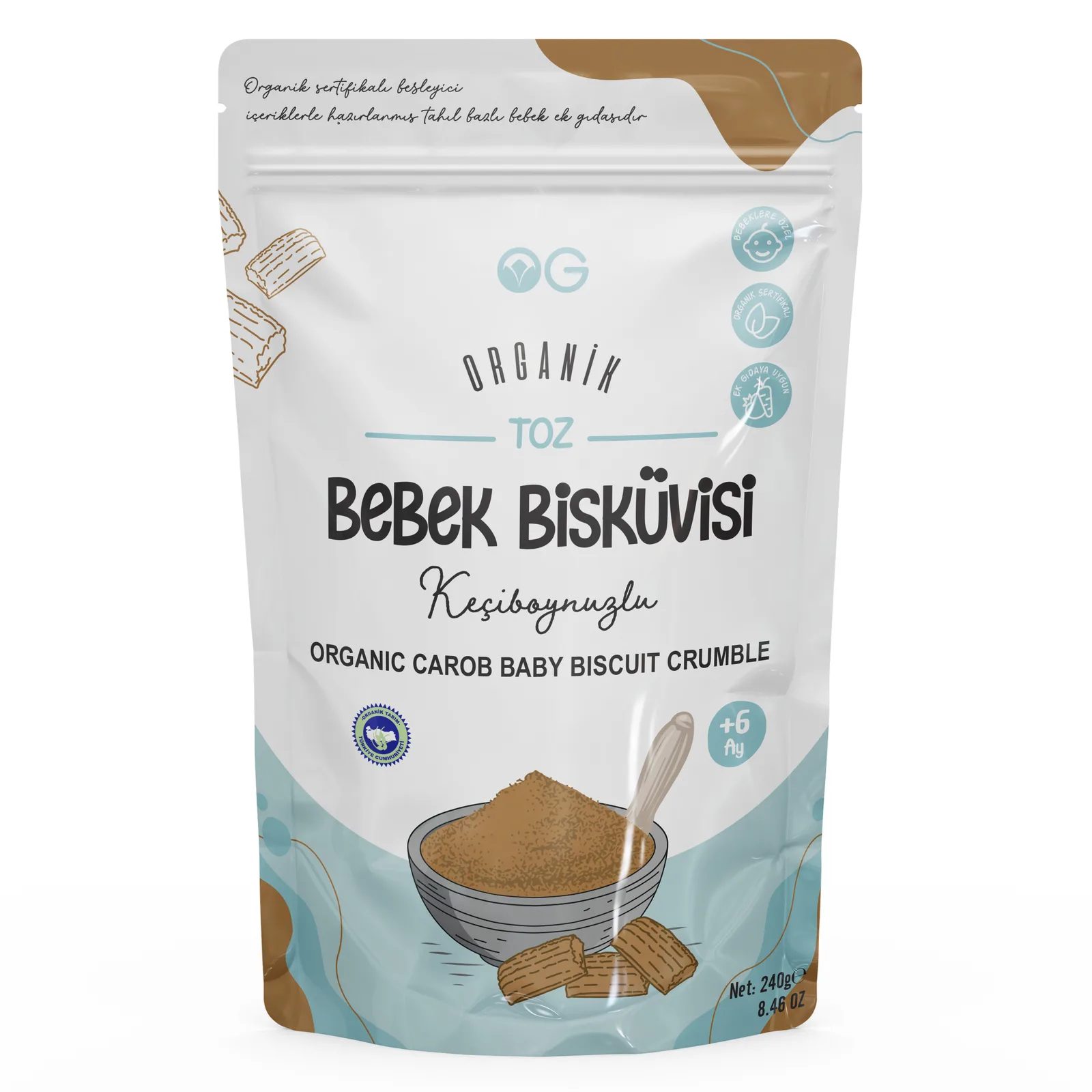 OG Natural Keçiboynuzlu Toz Bebek Bisküvisi 240 gr 6