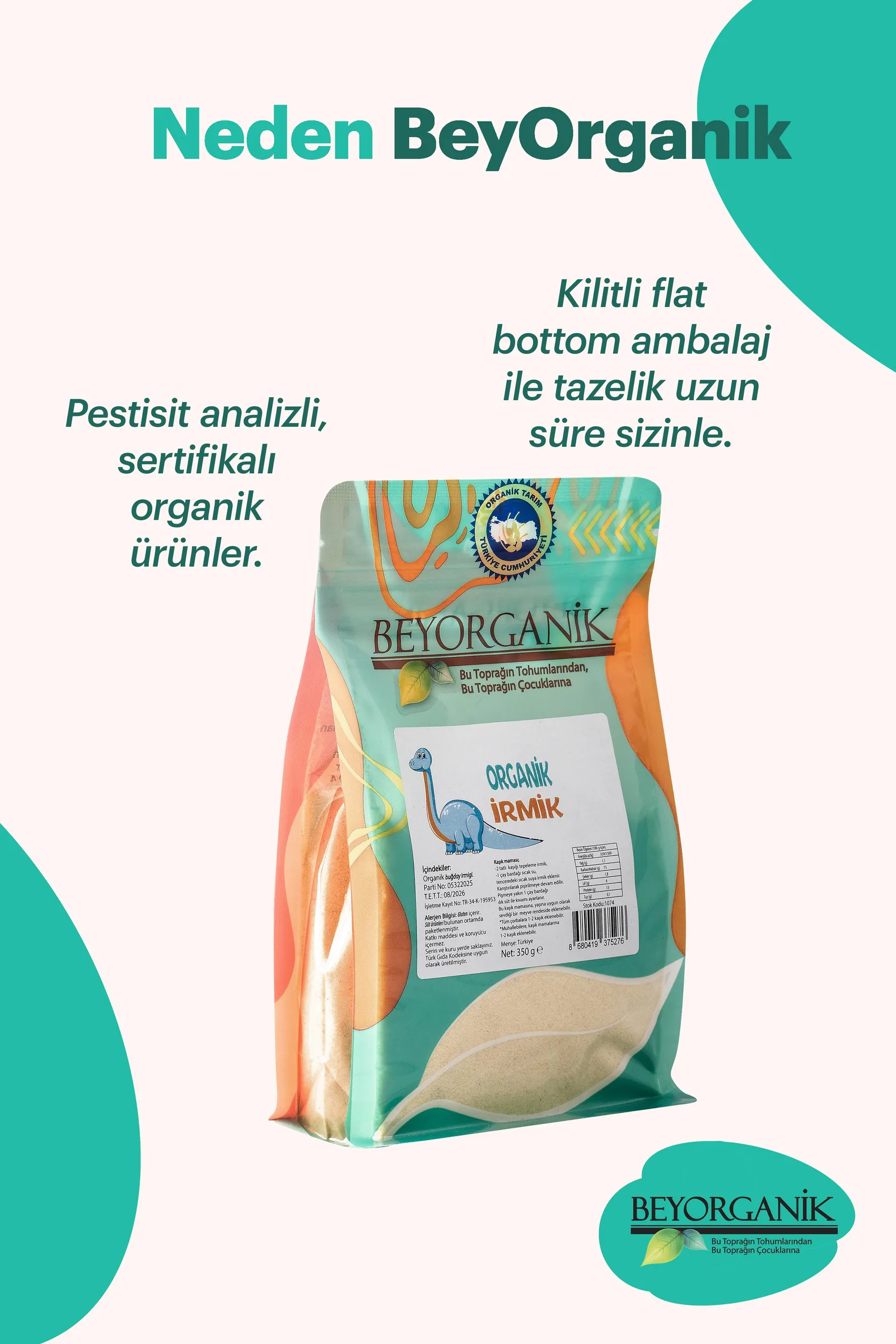 Beyorganik Paket İrmik 350g