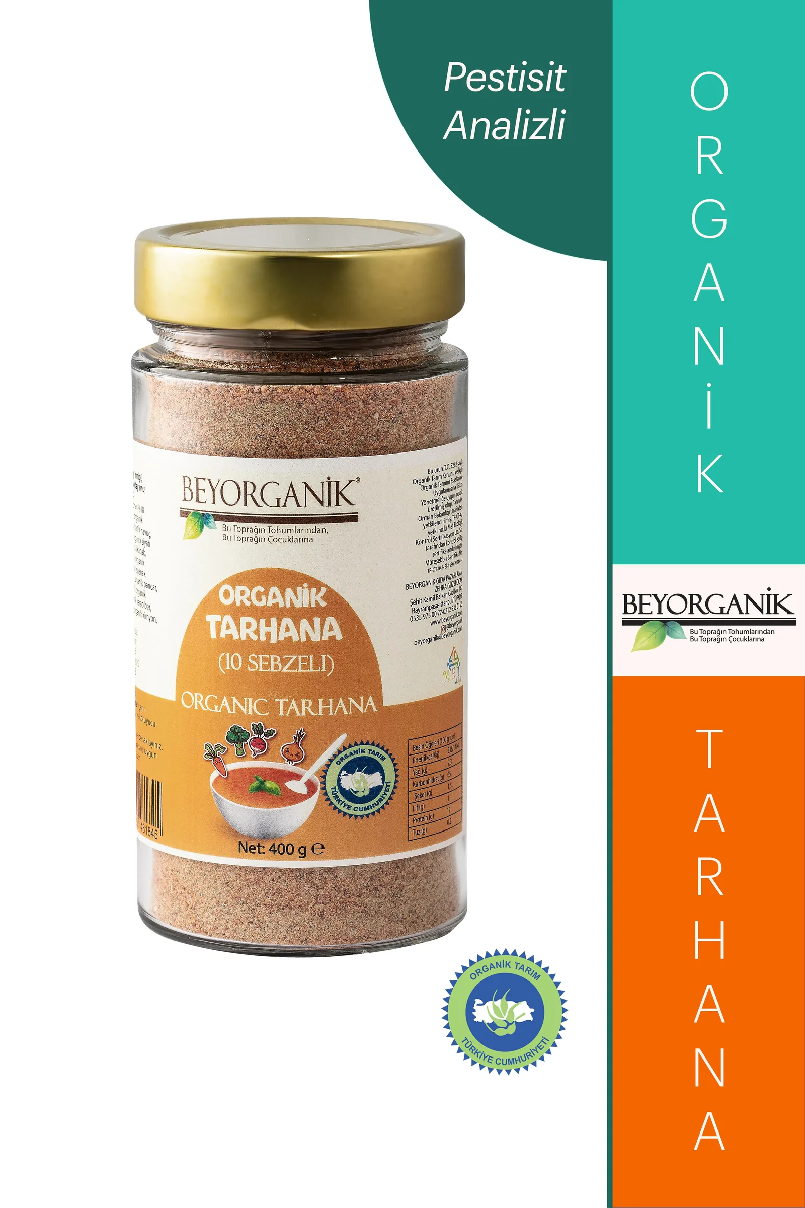 Beyorganik on sebzeli tarhana cam